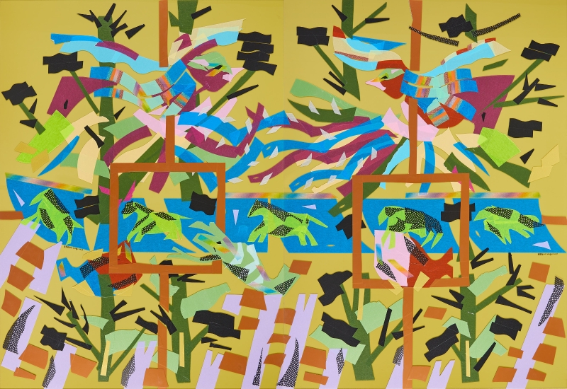 吳芊頤個展「如詩的光景 」作品：《 鏡子 II 奉天宮》，複合媒材 (壓克力板、和紙PE) ，160x110 cm，2019